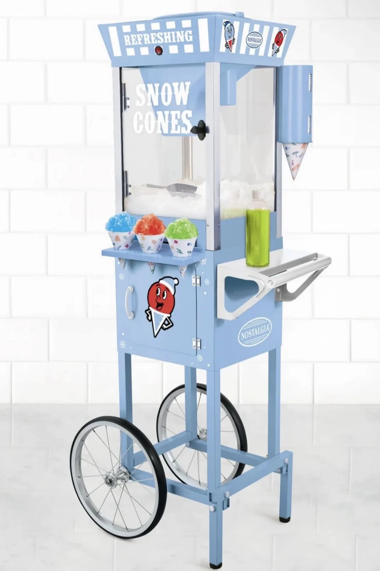 Snow Cone Machine — concession, Freestanding, on its own wheeled stand