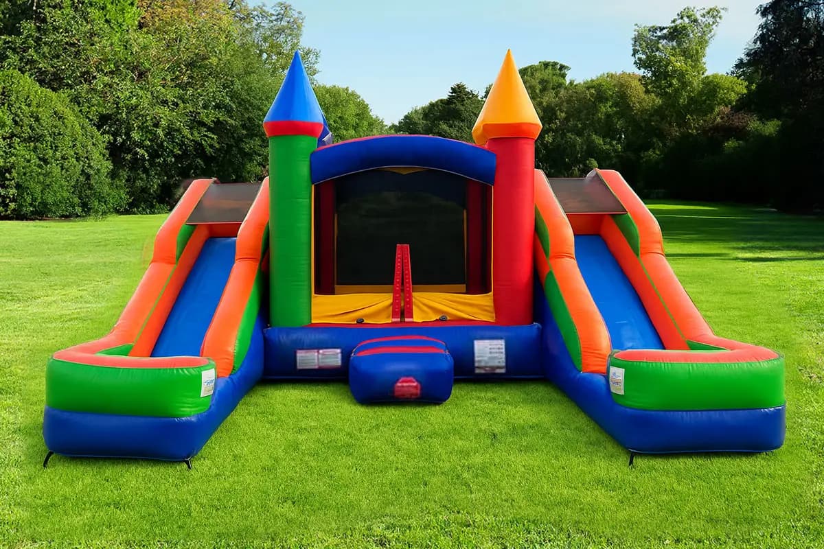 Twin Fun — slide combo, 13′L × 16′W × 11′H